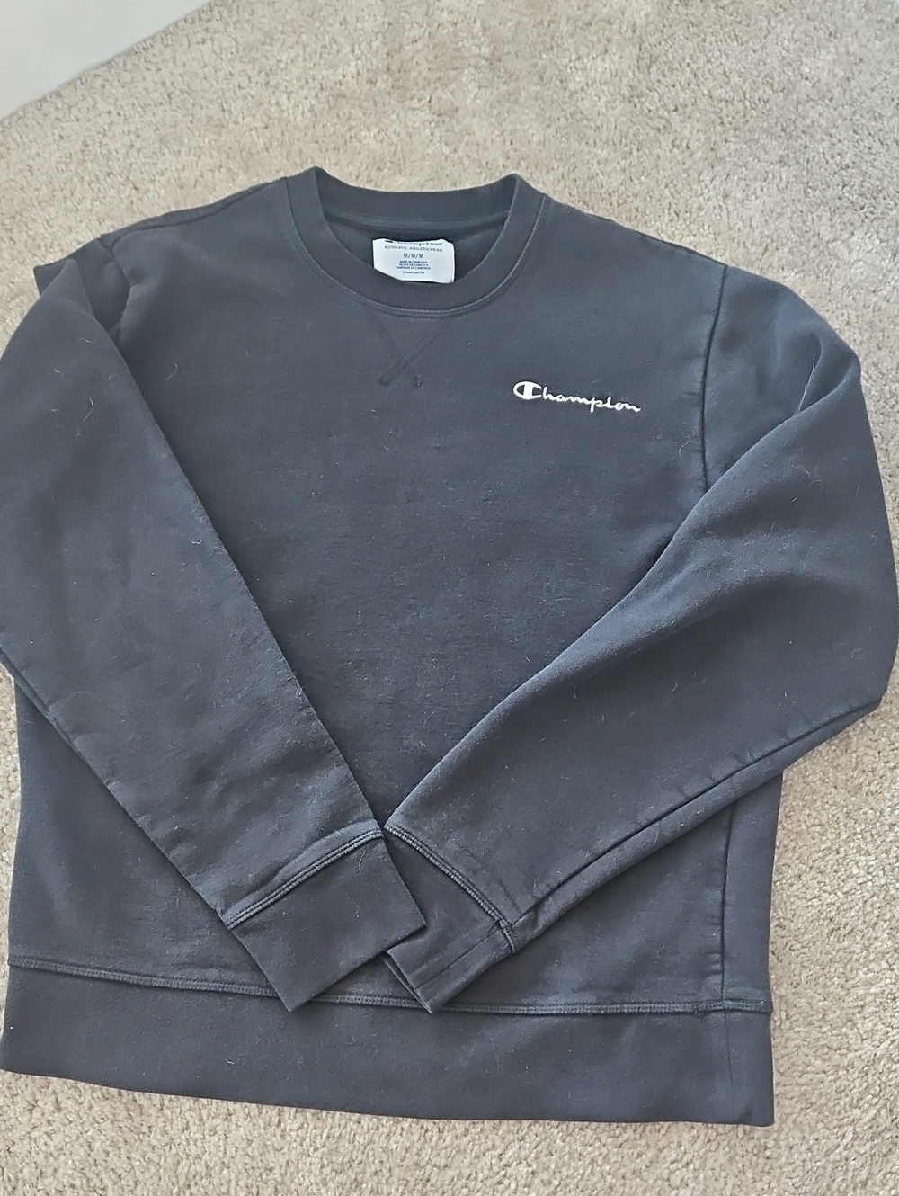 Champion Black Crewneck Sweatshirt with White Logo